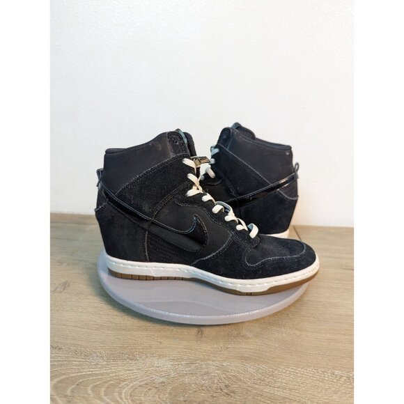 Nike Dunk Sky Hi Essential Hidden Wedge Heel 644877-400 Denim Blue Gum High 6.5 - Picture 8 of 11